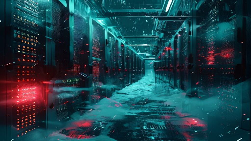 Binary code flowing down a screen, reminiscent of The Matrix, representing a data breach
